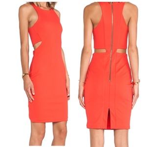 Karina Grimaldi Cut Out Bodycon Red Dress S